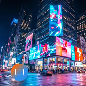 Digital signage displays with IoT connectivity in urban environment