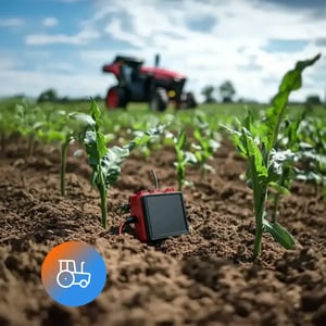 Agricultural equipment operating in a field