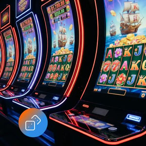 Casino gaming floor with slot machines