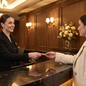 Hotel reception in a casino resort