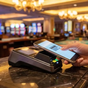 Cashless payment terminal in a casino