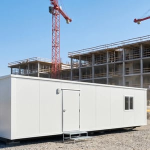 Site office trailer at a construction site