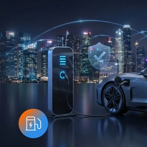 EV charging station with secure connected network infrastructure