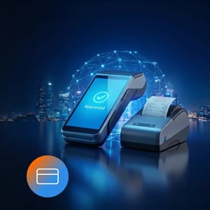 POS system processing payment with IoT connectivity
