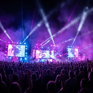 Live concert with professional broadcast production