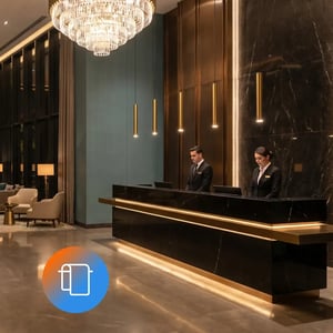 Modern hotel reception area