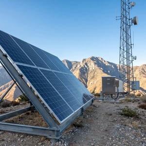 Remote solar installation with communications tower