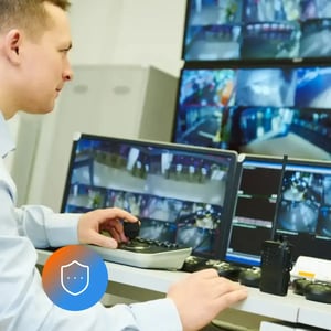Security monitoring system with connected surveillance infrastructure