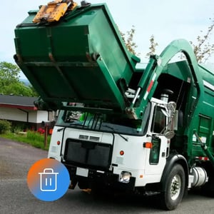 Waste management collection truck