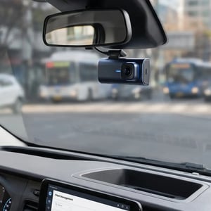 Dashboard camera installed in a waste collection vehicle.