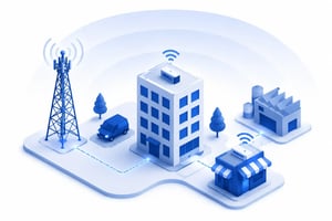 Business fixed wireless internet network for commercial locations